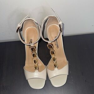 Tom Ford Chain Link White Heels